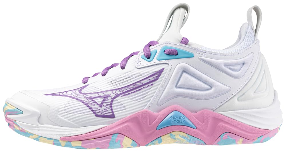 Mizuno Wave Momentum 3 Women's Volleyball Shoe, White-Pink Tetra